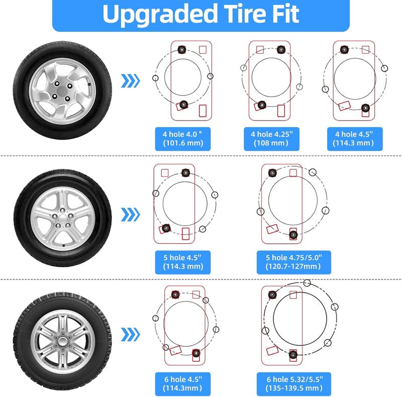 Foozet Trailer Spare Tire Mount,Boat Accessories, Rv Accessories Spare Tire Mount for Utility Trailer,Fits 4 & 5 & 6 Lugs Trailer Wheels on 4" - 5.5'' Bolt Patterns,Up to 150 Lbs - Image 5